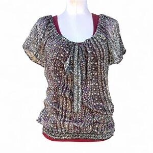 Y2K Sheer Floral Peasant Blouse - Fire Los Angeles